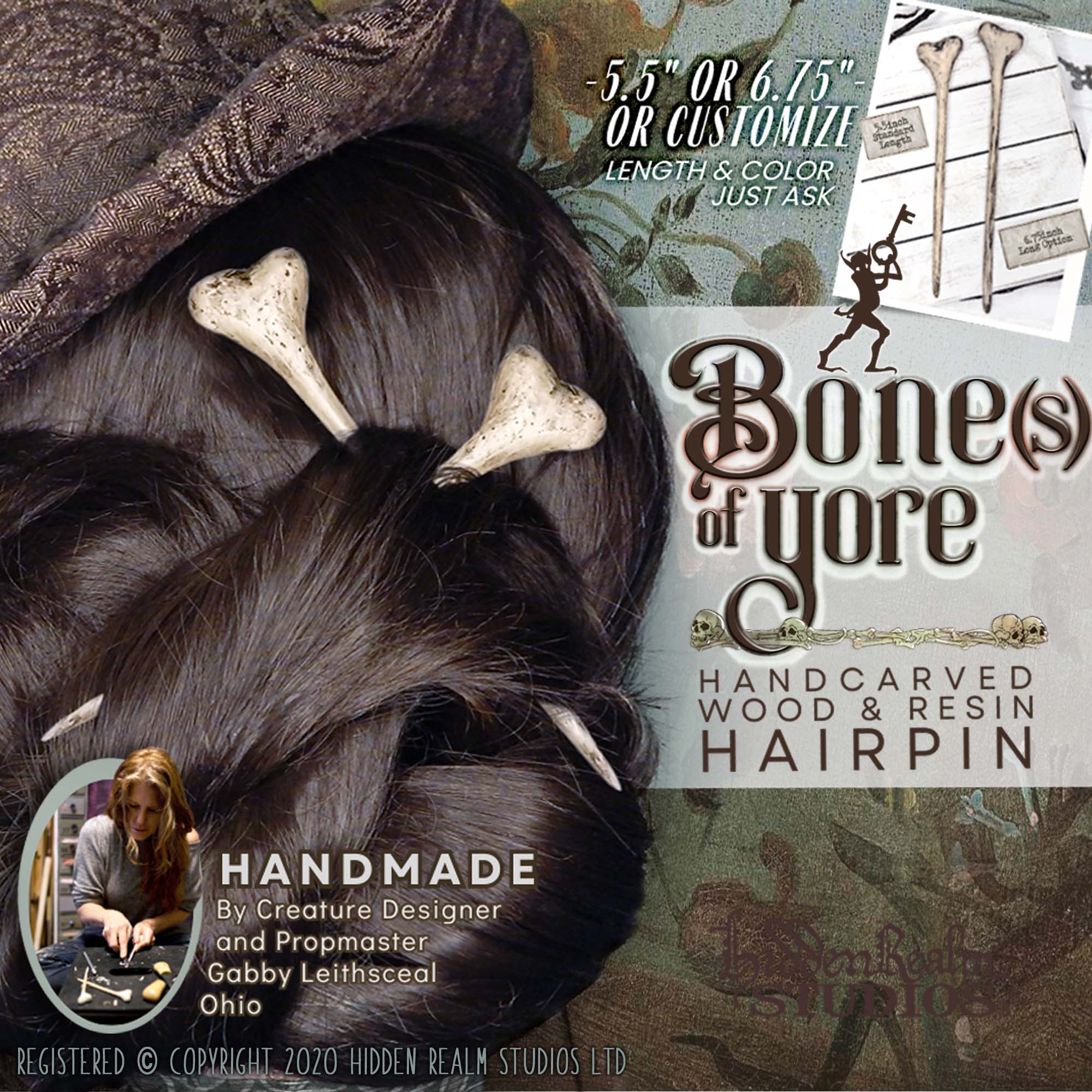 HRS COPYRIGHT - BonesofYore Hairpin