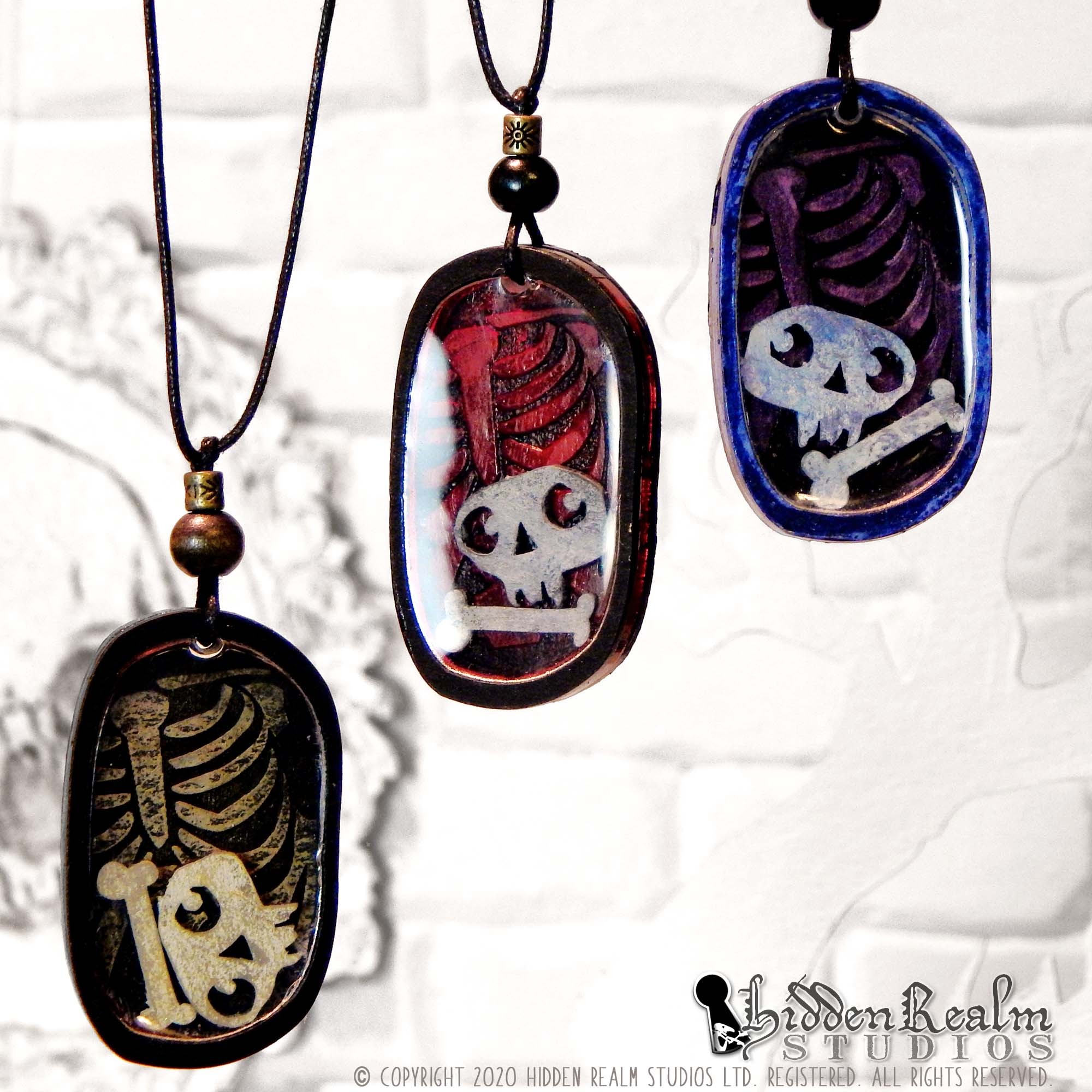 HRS COPYRIGHT -Rattled Bones Necklace Clolors