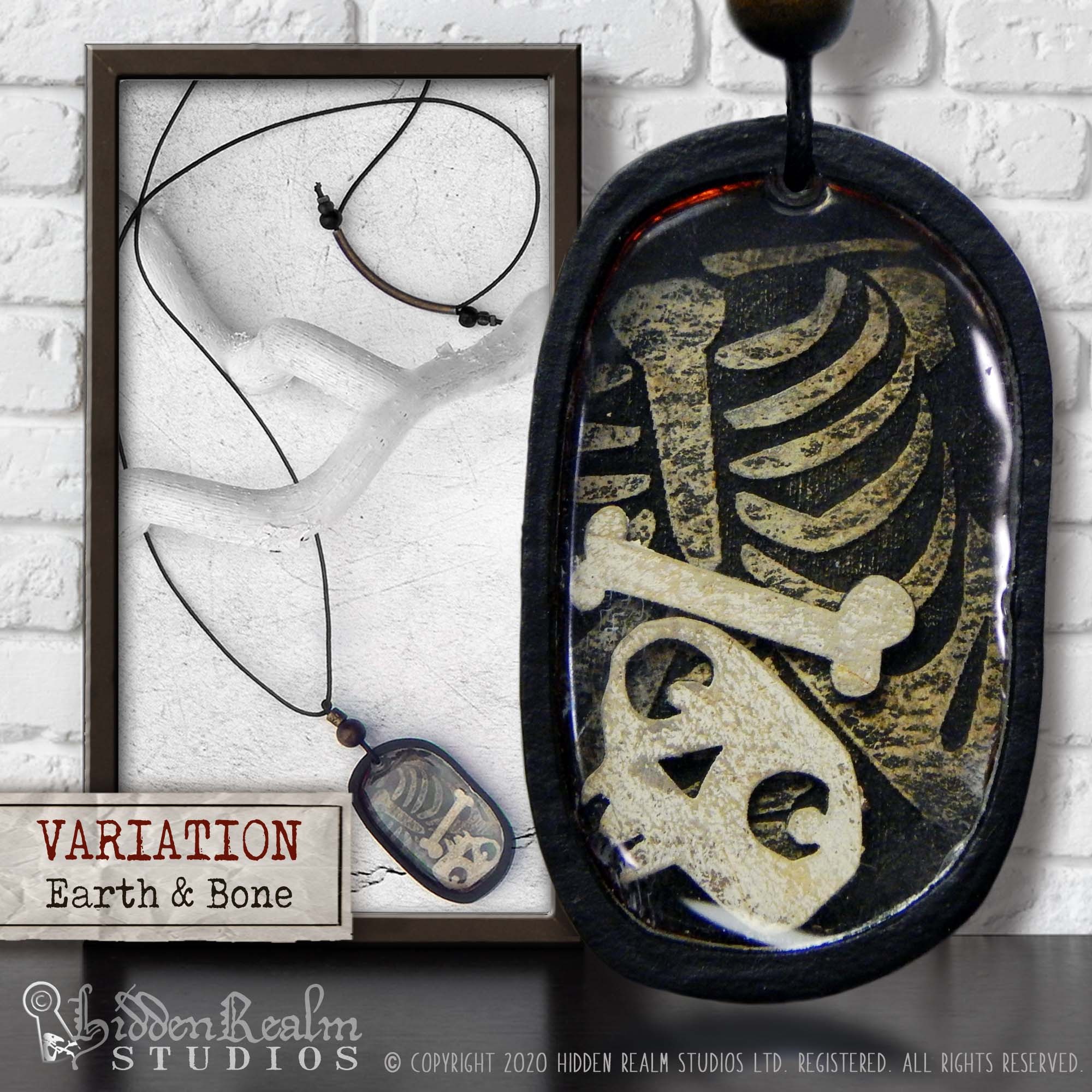 HRS COPYRIGHT -Rattled Bones Necklace Earth and Bone